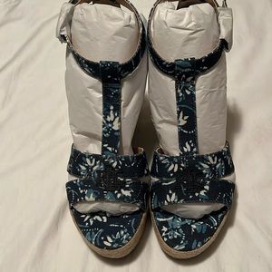 Lauren Ralph Lauren Hale Womens Logo Platform Espadrilles Wedge Sandals Size 11B